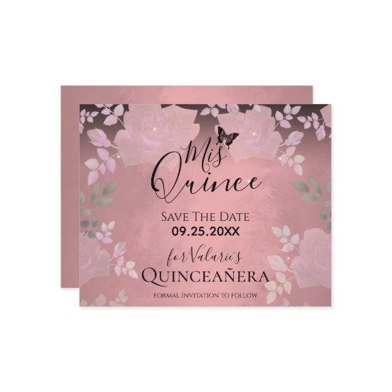Pink Fancy Roses Quinceanera Pink Save the Date