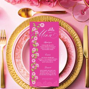 Pink Fashion Dream Princess Gown Quinceanera Party Menu