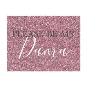 Pink Faux Glitter Dama Quinceanera Proposal  Postcard