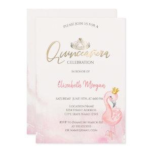 Pink Flamingos Gold Tiara Quinceañera