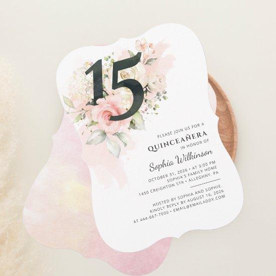 Pink Floral 15th Birthday Quinceanera Party