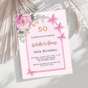 Pink floral arch butterflies Birthday