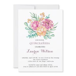 Pink Floral Bouquet Quinceanera