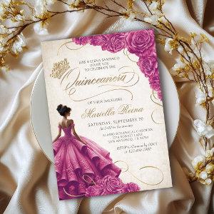 Pink Floral Dress Quinceañera
