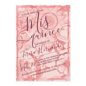Pink Floral Illustration Watercolor Quinceañera