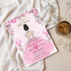 Pink Floral Princess Mis Quince Quinceañera