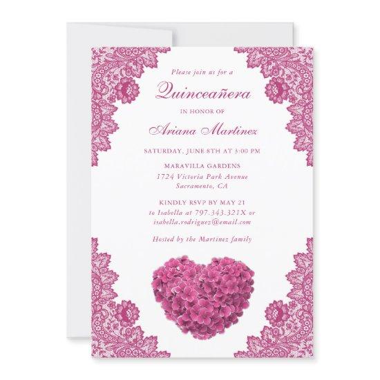 Pink Floral Quinceañera 15th Birthday