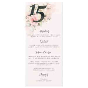 Pink Floral Quinceanera 15th Birthday Party Photo Menu