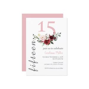 Pink Floral Quinceañera