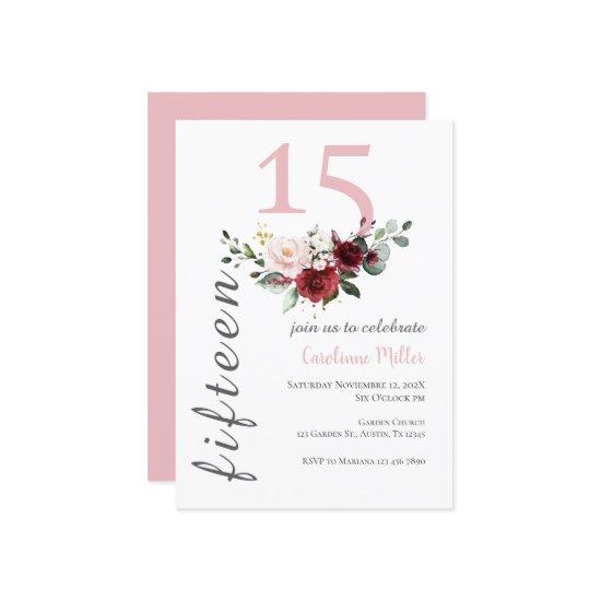 Pink Floral Quinceañera