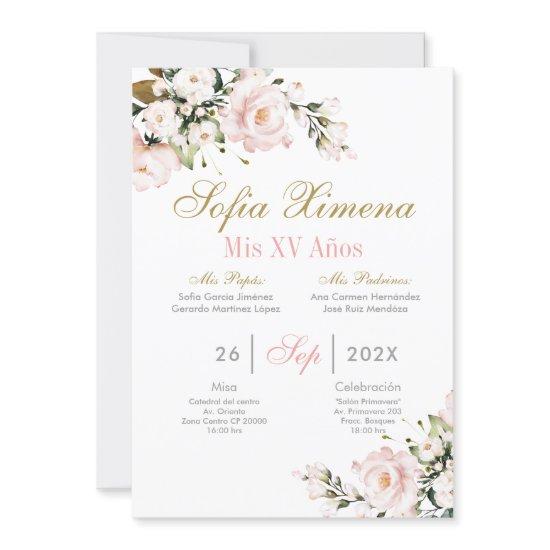 Pink Floral Quinceanera