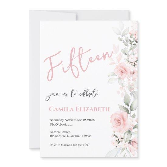 Pink Floral Quinceañera