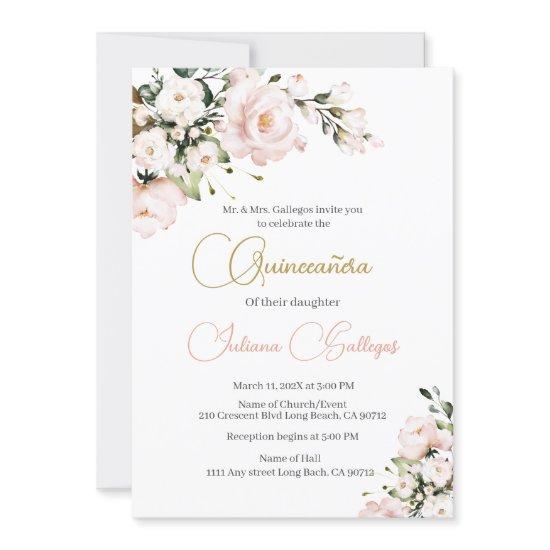 Pink Floral Quinceanera