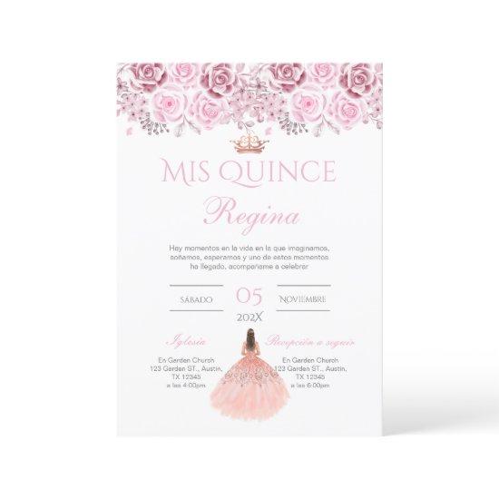 Pink Floral Quinceanera  Spanish