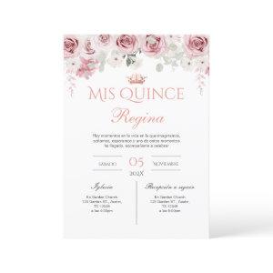 Pink Floral Quinceañera Spanish