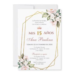 Pink Floral Quinceañera Spanish