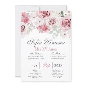 Pink Floral Quinceañera Spanish