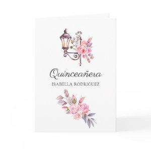 Pink Floral Watercolor Vintage Paris Quinceañera