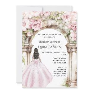 Pink florals arch dress Quinceanera