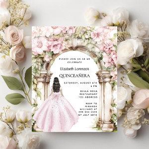 Pink florals arch dress Quinceanera
