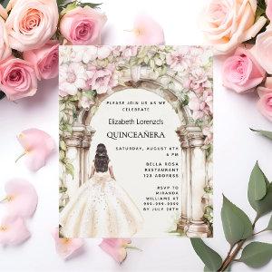 Pink florals arch dress Quinceanera