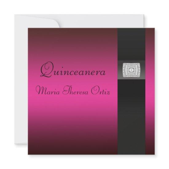 Pink Fuchsia Black Quinceanera 15th Birthday Party