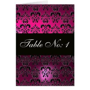 PINK FUCHSIA  PURPLE BLACK  DAMASK TABLE SEATING