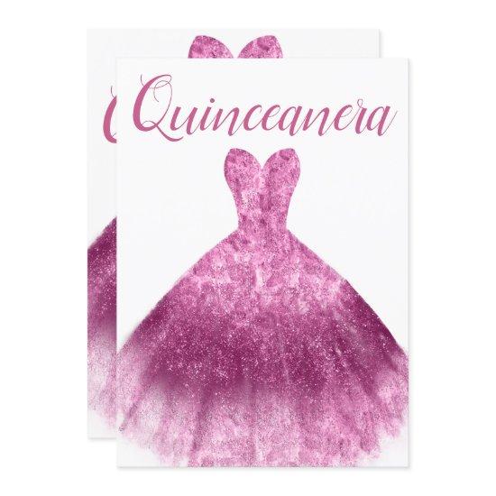Pink Glitter Dress Quinceanera Party 15th