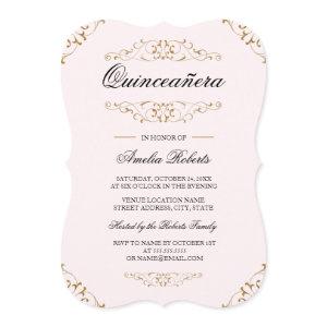 Pink Gold Antique Flourish Quinceanera