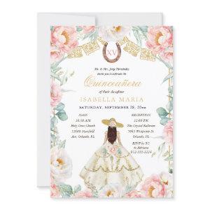Pink & Gold Charra with Photo Mexican Quinceañera