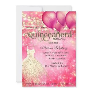 Pink gold Cool glitter  String lights balloon