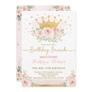 Pink Gold Crown Princess 40th Birthday Party