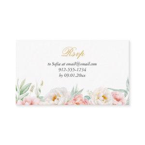 Pink & Gold Elegant Quinceañera RSVP Enclosure Card