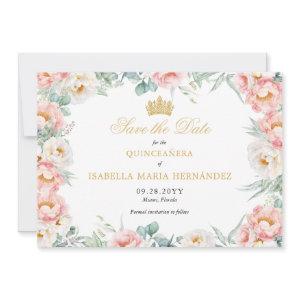 Pink & Gold Elegant Quinceañera Save The Date