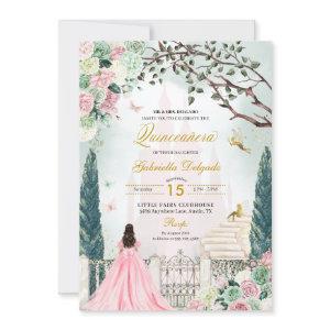 Pink Gold Fairytale Enchanted Garden Quinceanera