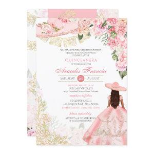 Pink & Gold Floral Charra Western Quinceanera