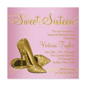Pink Gold High Heels Sweet 16 Party