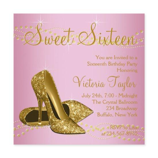 Pink Gold High Heels Sweet 16 Party