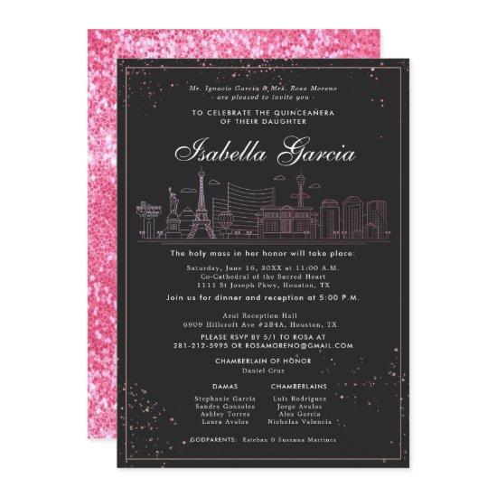 Pink Gold Las Vegas Quinceañera Birthday