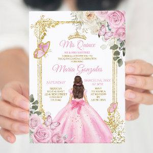 Pink & Gold Mis Quince 15 Anos Butterfly Crown