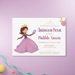 Pink Gold Princess Spanish Quinceañera