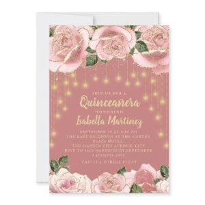 Pink Gold String Light Star Quinceañera Photo