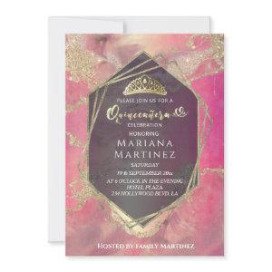 Pink Gold watercolor geometrical  Quinceañera