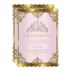 Pink Gold White Pearl Princess Quinceanera 2