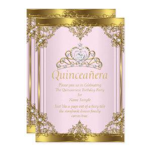 Pink Gold White Pearl Princess Quinceanera 2