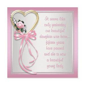 Pink Heart Roses Pink White Quinceanera