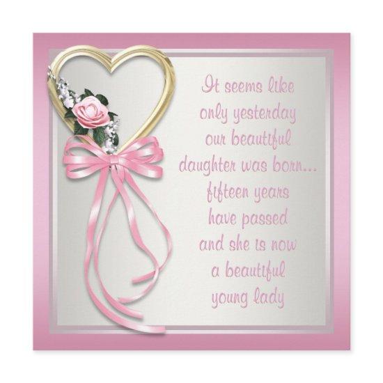 Pink Heart Roses Pink White Quinceanera