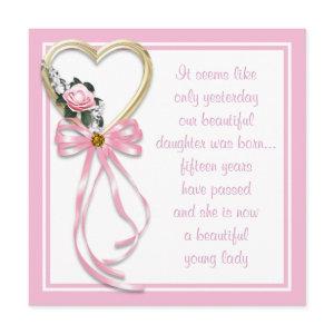 Pink Heart Roses Quinceanera