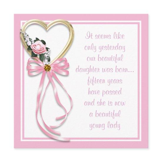 Pink Heart Roses Quinceanera