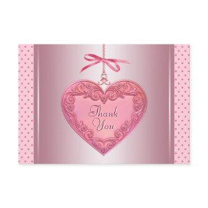 Pink Heart Thank You Cards